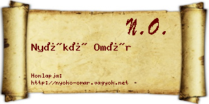 Nyókó Omár névjegykártya